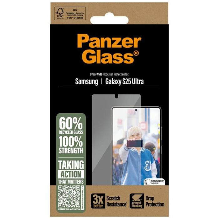 PanzerGlass - PanzerGlass Galaxy S25 Ultra Härdat Glas Skärmskydd Ultra-Wide Fit - Clear