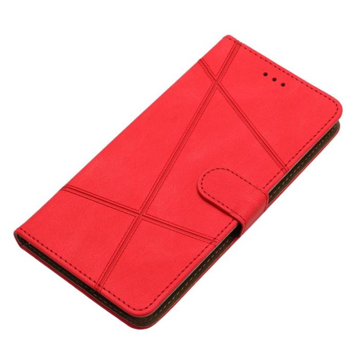 OEM - Crazy Horse Samsung Galaxy S26 Plus Fodral KonstLäder Ställ - Röd