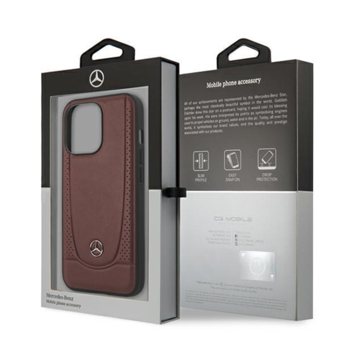 Mercedes - Mercedes iPhone 14 Pro Max Skal Läder Urban Bengale - Röd