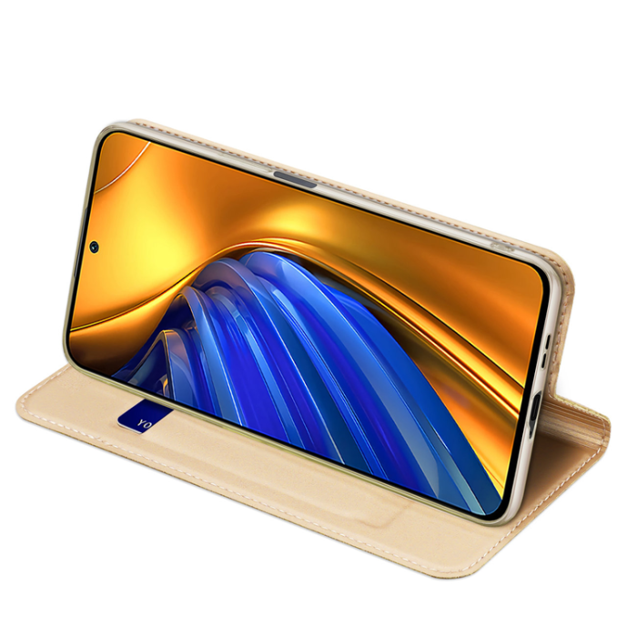 Dux Ducis - Dux Ducis Xiaomi Poco F4 5G Plånboksfodral Skin Series - Guld