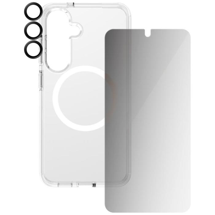 PanzerGlass - [3in1] CARE Galaxy S25 MagSafe Skal, Privacy Härdat Glas, Kameralinsskydd