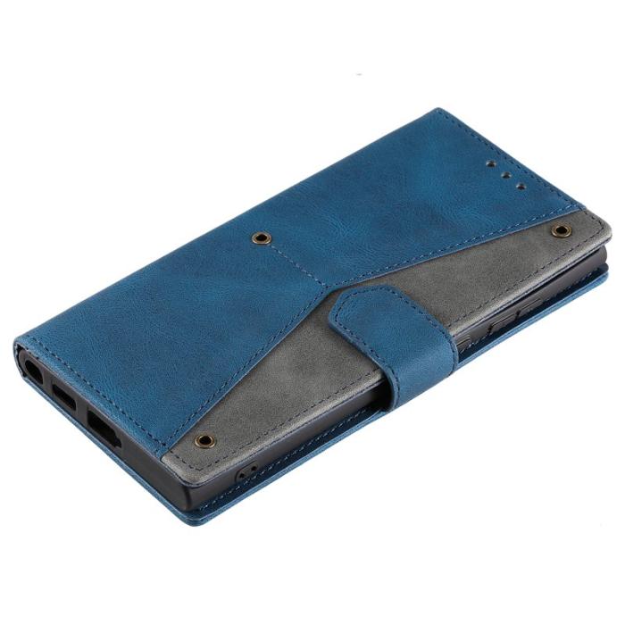 OEM - Samsung Galaxy S26 Ultra Plånboksfodral Konstläder Splicing - Blå