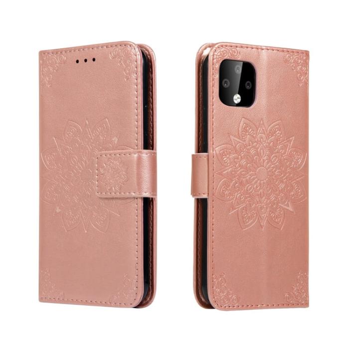 UTGATT5 - Plånboksfodral med Kalejdoskop för Google Pixel 4 - Roséguld