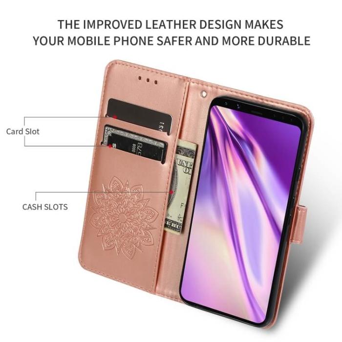 UTGATT5 - Plånboksfodral med Kalejdoskop för Google Pixel 4 - Roséguld
