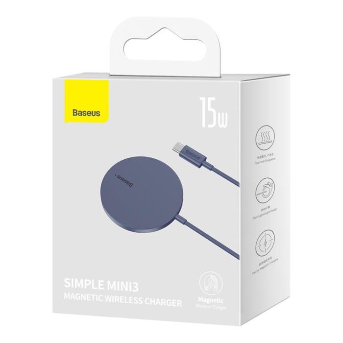 BASEUS - Baseus MagSafe Trådlös Laddare Simple Mini3 - Lila