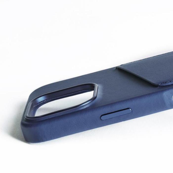 Mujjo - Mujjo iPhone 16 Pro Mobilskal MagSafe Korthållare - Blå