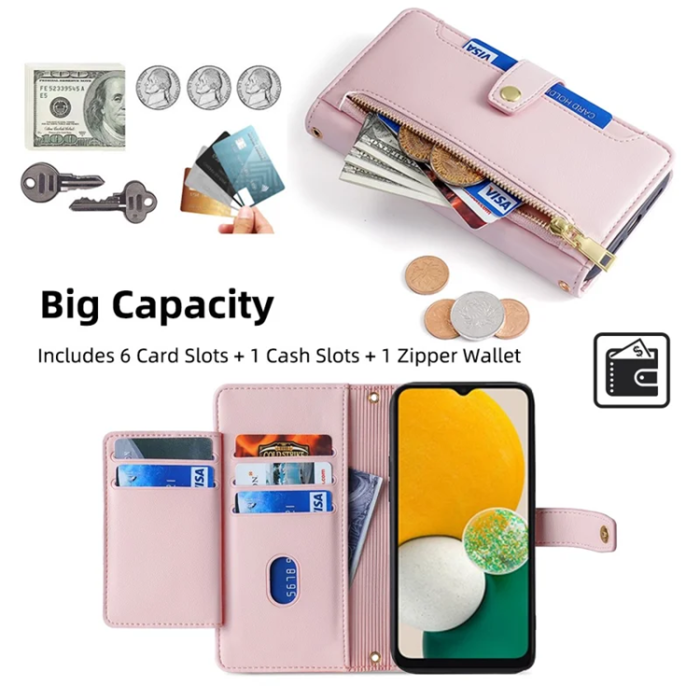 A-One Brand - Galaxy A13 5G Plånboksfodral Konstläder - Rosa