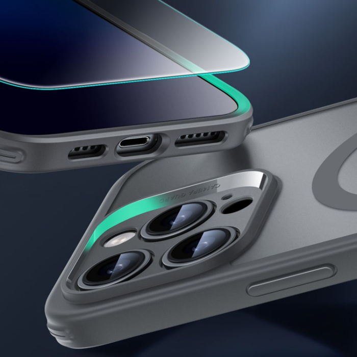 ESR - ESR iPhone 16 Pro Mobilskal Magsafe Classic Pro Set Halolock - Grå