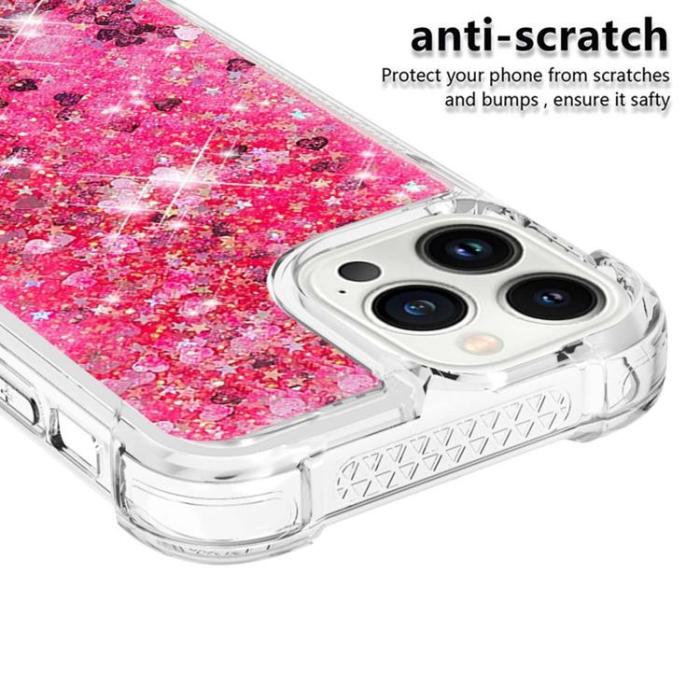 OEM - iPhone 14 Pro Skal Liquid Floating Glitter - Rosa
