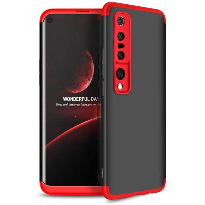 UTGATT4 - GKK 360 Protection Fram bak skal Xiaomi Mi 10 Svart-Röd