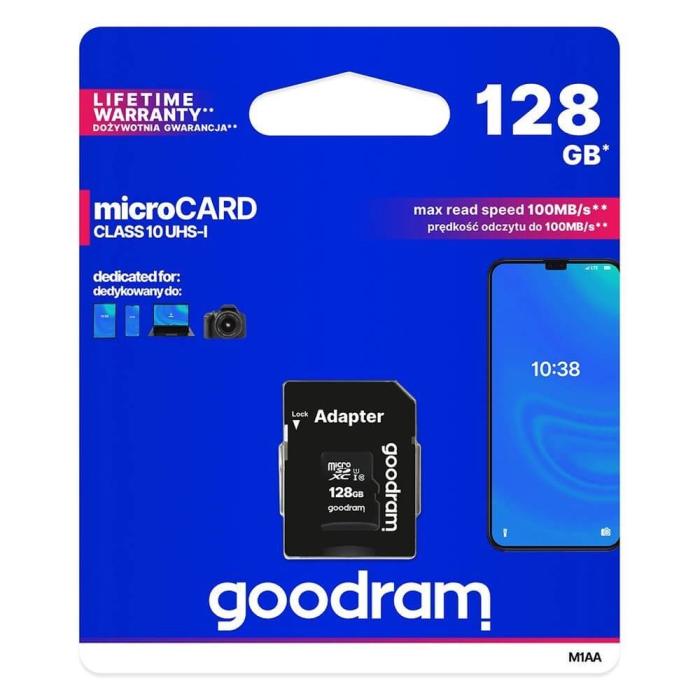 Goodram - Goodram Mikrokort 128 GB micro SD XC UHS-I class 10 memory card