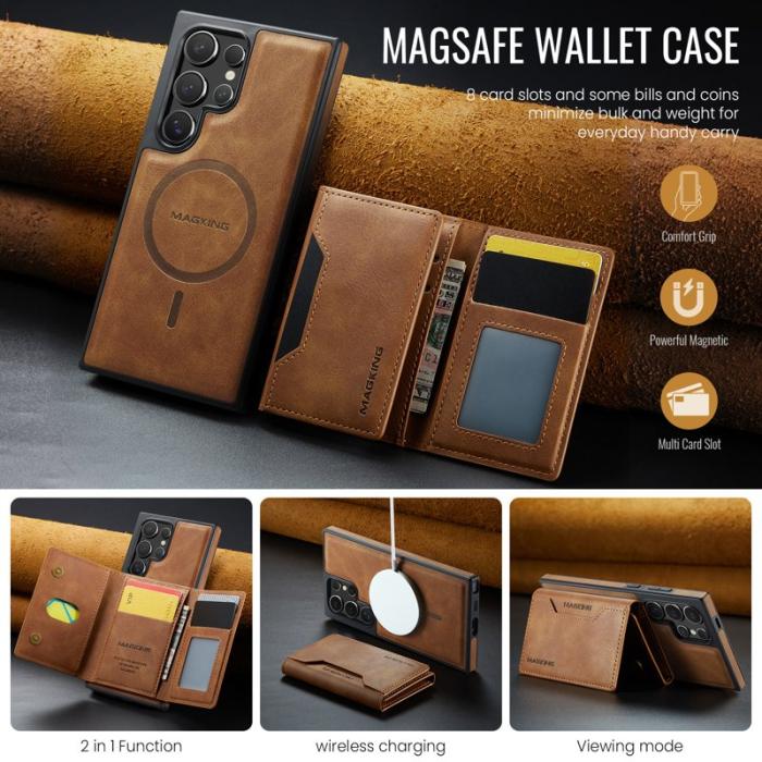 MAGKING - MAGKING Mobilskal för Samsung Galaxy S26 Ultra Magnetiskt PC + TPU - Brun
