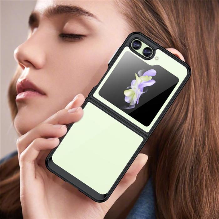 OEM - Galaxy Z Flip 5 Mobilskal Shockproof TPU Acrylic - Svart