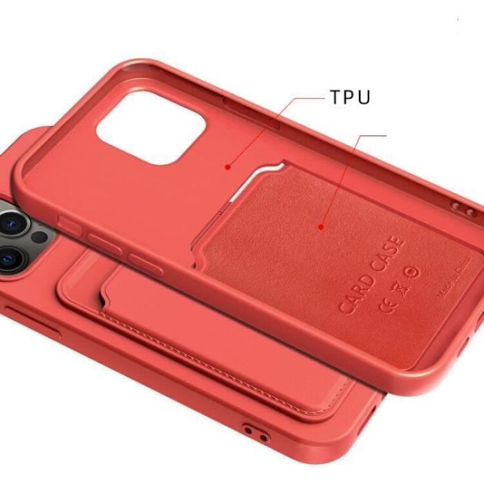 OEM - iPhone 15 Mobilskal Korthållare Silikon - Grön