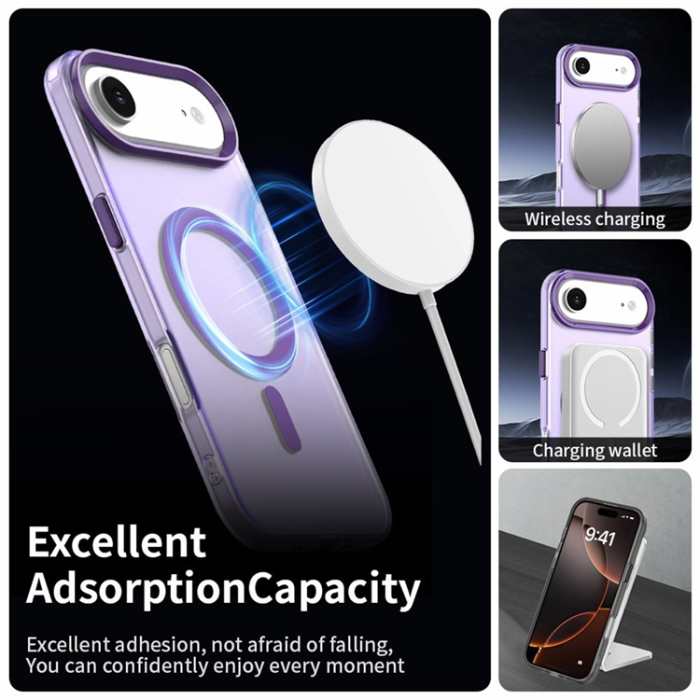 A-One Brand - iPhone 17 Air Mobilskal MagSafe Anti Drop Hybrid - Lila