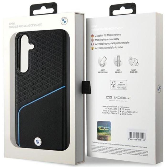 BMW - BMW Galaxy S24 Plus Mobilskal Magsafe Signature Läder Textured Line