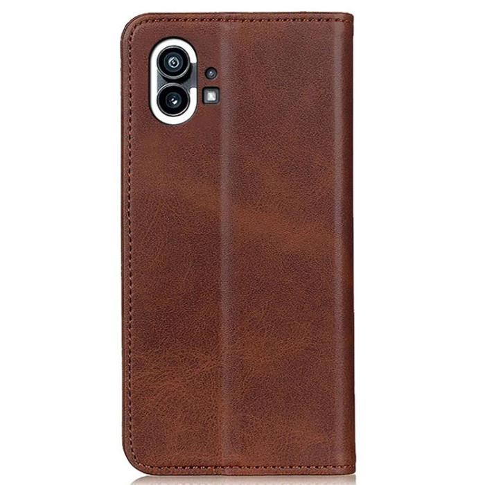 A-One Brand - Nothing Phone 1 Plånboksfodral Magnetic Äkta Läder - Coffee