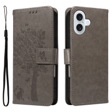 A-One Brand - iPhone 17 Plånboksfodral Tree Pattern - Grå