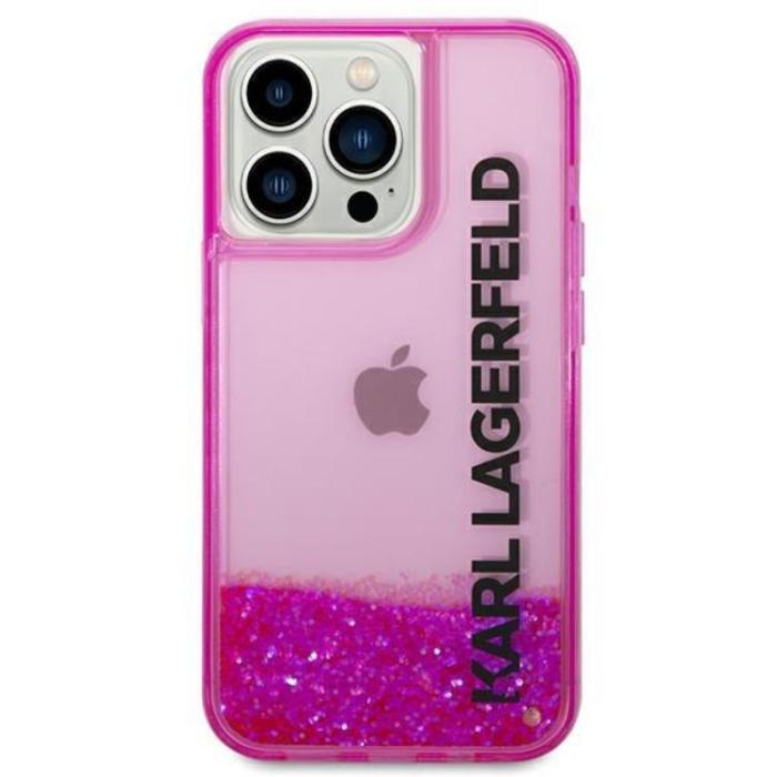 KARL LAGERFELD - Karl Lagerfeld iPhone 14 Pro Max Skal Liquid Glitter Elong - Rosa