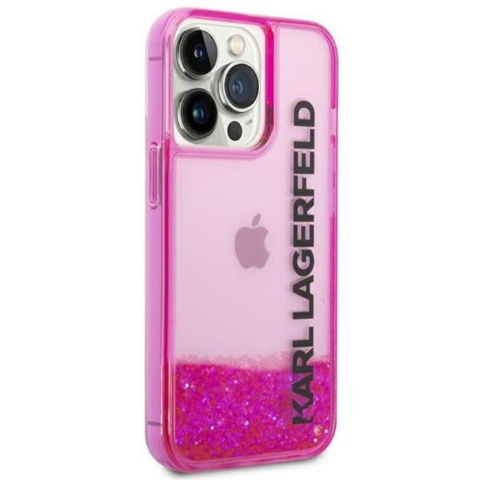 KARL LAGERFELD - Karl Lagerfeld iPhone 14 Pro Max Skal Liquid Glitter Elong - Rosa