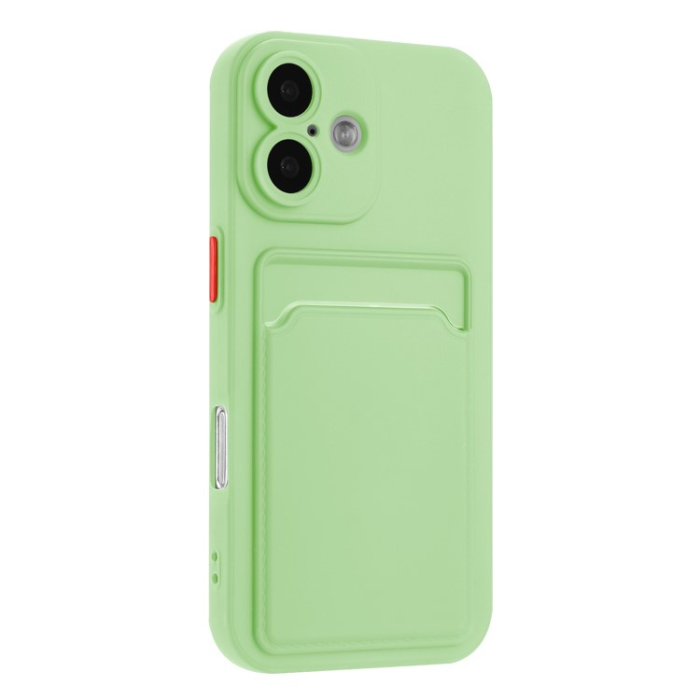 A-One Brand - iPhone 16 Plus Mobilskal Korthållare TPU - Matchagrön