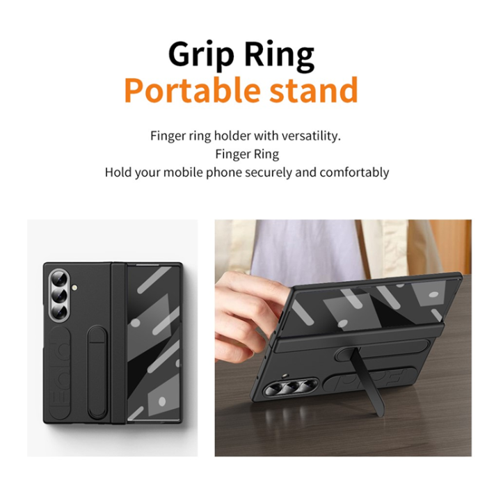 A-One Brand - Galaxy Z Fold 7 Mobilskal Kickstand Armband - Svart