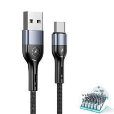 USAMS - USAMS Fl&auml;tad kabel U55 2A USB-C 1m (US-SJ449) - Svart