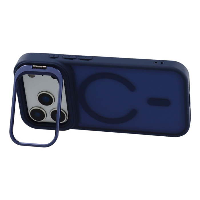 A-One Brand - iPhone 17 Pro Mobilskal MagSafe Lins Kickstand - Mörkblå