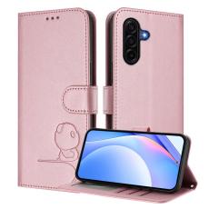 OEM - Samsung Galaxy A37 Pl&aring;nboksfodral RFID Skydd Konstl&auml;der - Rosa