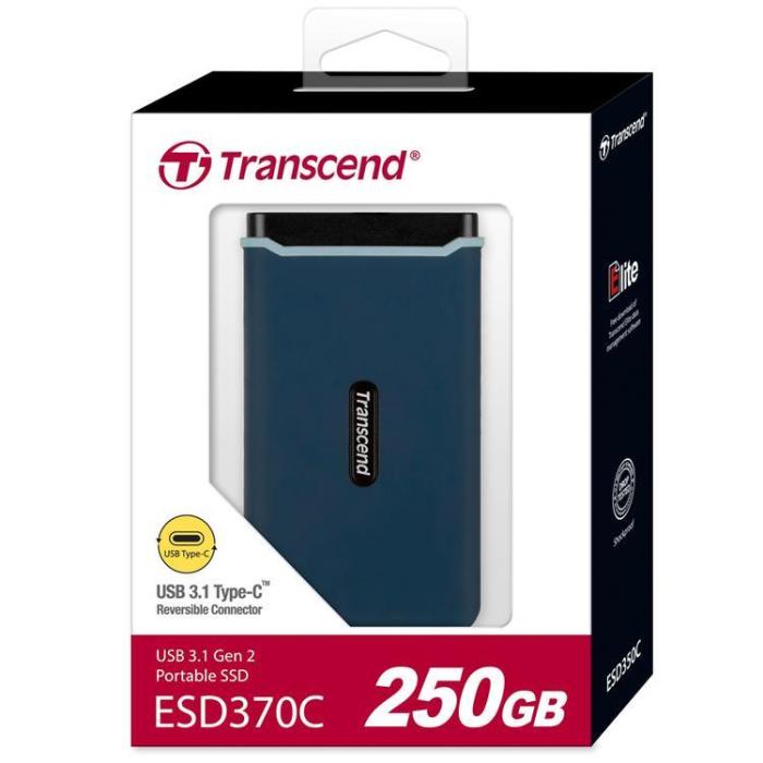 Transcend - Transcend Portabel SSD ESD370C USB-C 250GB (R1050/W950)