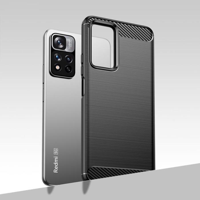 OEM - Carbon Flexible Skal Xiaomi Poco X4 NFC 5G - Svart