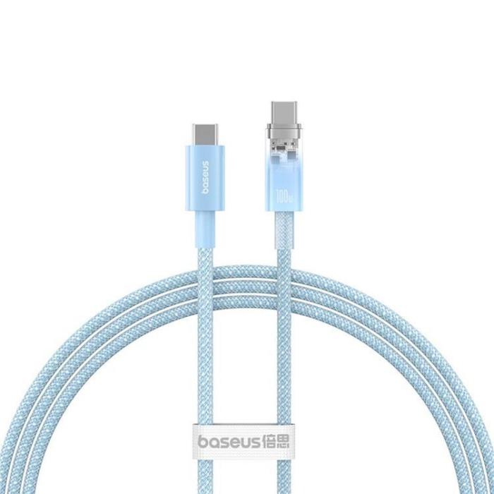 BASEUS - Baseus USB-C till USB-C kabel 1m 100W - Blå