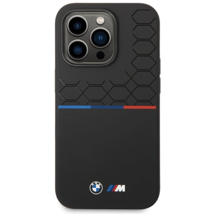 BMW - BMW iPhone 15 Pro Max Mobilskal Magsafe M Silikon Pattern