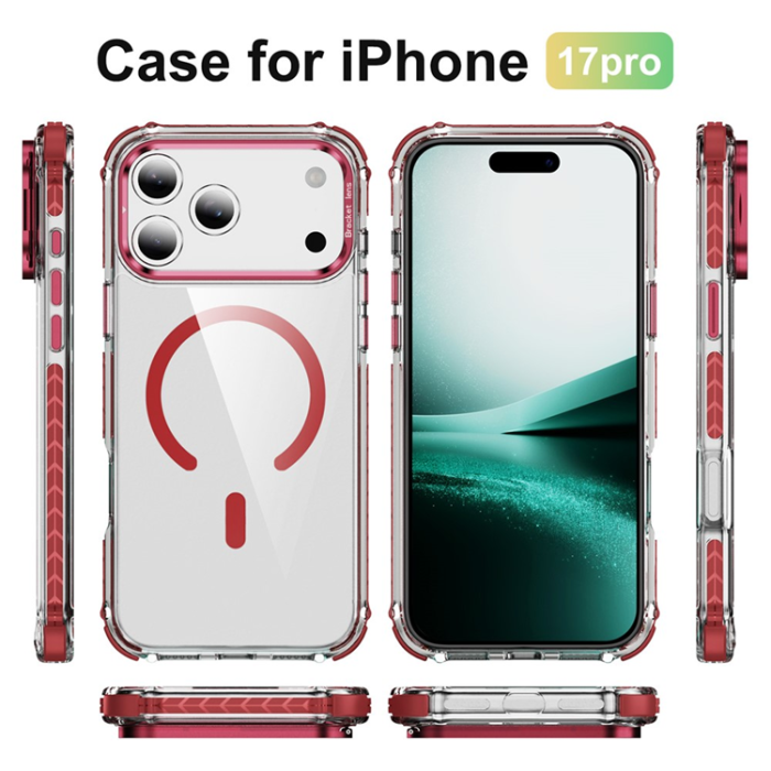A-One Brand - iPhone 17 Pro Mobilskal MagSafe Kickstand - Röd