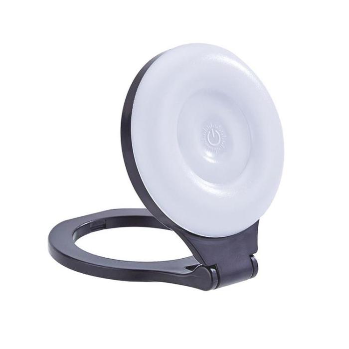 OEM - Magnetiskt MagSafe Mobilställ med Lampa L8 - Svart