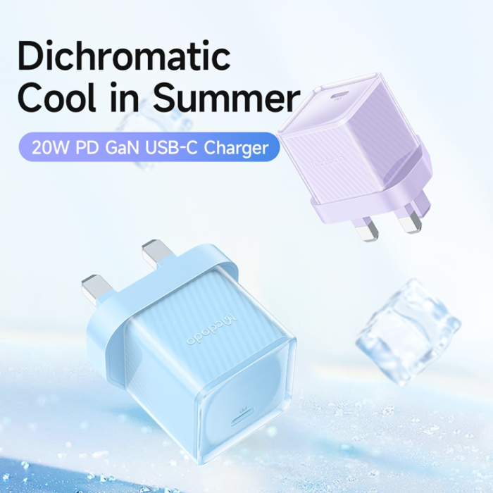 Mcdodo - MCDODO GaN Snabbladdare 20W USB-C UK PD CH-376 - Lila