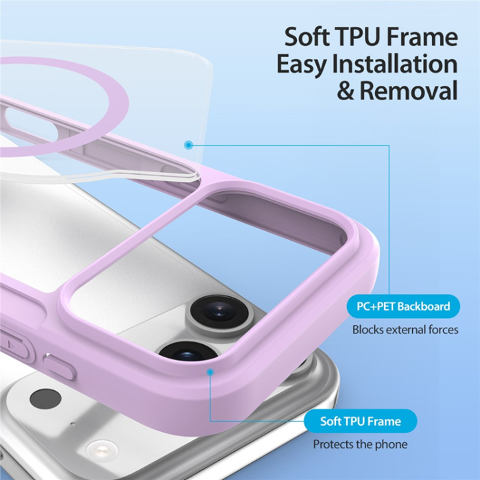Dux Ducis - Dux Ducis iPhone 17 Pro Plånboksfodral MagSafe Skin X Pro - Lila Rosa