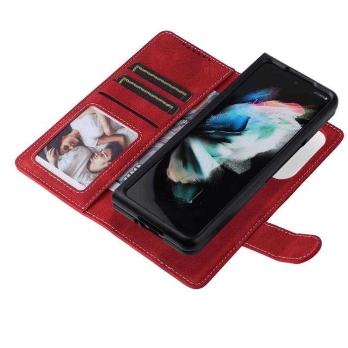 UTGATT1 - Galaxy Z Fold 4 Plånboksfodral 2in1 Detachable - Röd