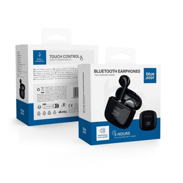Blue Star - Blue Star Trådlösa In-Ear Hörlurar Bluetooth TWS FI7 - Svart