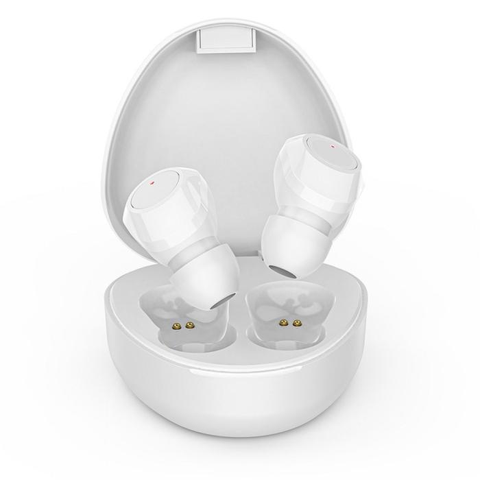 OEM - Trådlöst headset stereo TWS M9 + dockningsstation vit