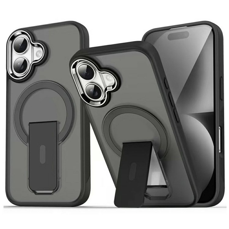 iPhone 17 Mobilskal MagSafe PC+TPU med Kickstand - Svart | 2353 | AlltMobil