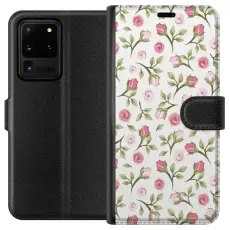 Gustaf - Pl&aring;nboksfodral till Samsung Galaxy S20 Ultra med Blommigt