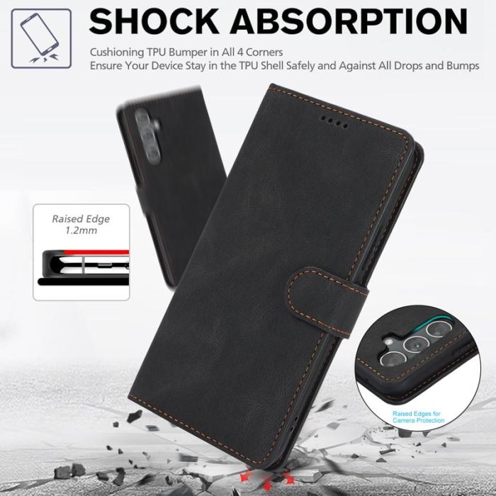 OEM - Samsung Galaxy A57 Plånboksfodral Konstläder Ställ - Svart