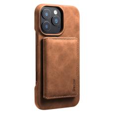 DENIOR - DENIOR D27 Mobilskal till iPhone 16 Pro Max &Auml;kta L&auml;der Magnetisk Brun