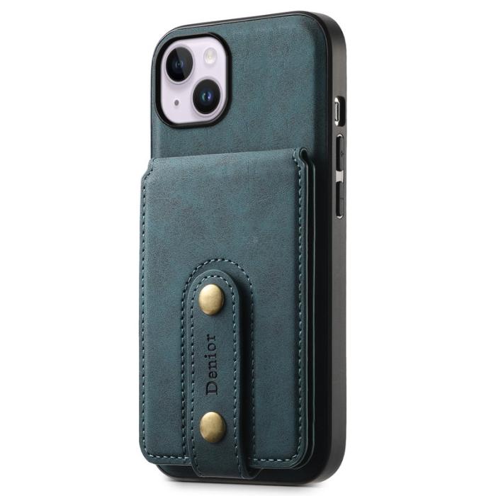 DENIOR - DENIOR D14 Mobilskal till iPhone 14 Plus Läder + TPU + PC Blå