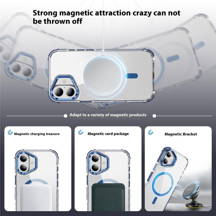 A-One Brand - iPhone 16 Plus Mobilskal MagSafe Kickstand - Blå