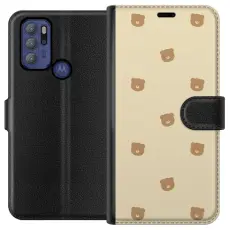 Gustaf - Pl&aring;nboksfodral till Motorola Moto G60S med Bj&ouml;rnm&ouml;nster