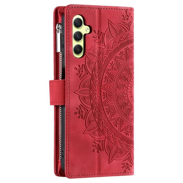 OEM - Samsung Galaxy S26 Plånboksfodral Mandala Blommönster Konstläder - Rosa