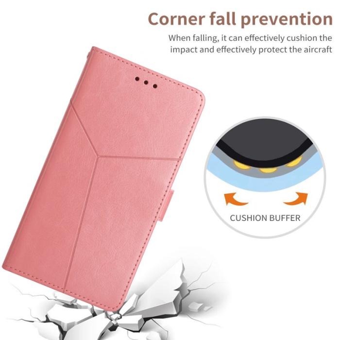OEM - Mobilskal till Samsung Galaxy S26 Y-formade Linjer Prägling KonstLäder - Rosa