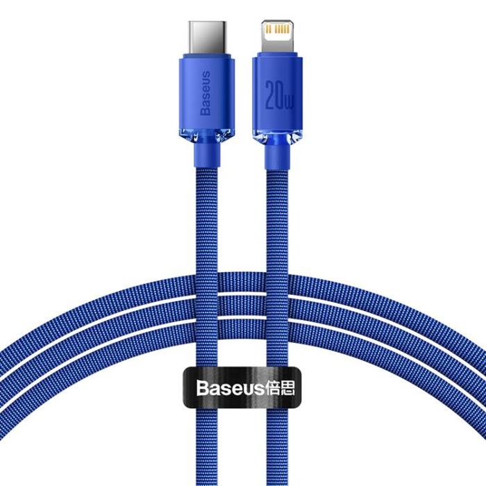 BASEUS - Baseus Crystal USB-C till Lightning kabel 20W 1.2m - Blå